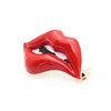 Wuli&baby Red Lip Enamel Brooches Women Men Party Banquet Alloy Brooches Pins Girls' Hats Bags Accessories ► Photo 2/5