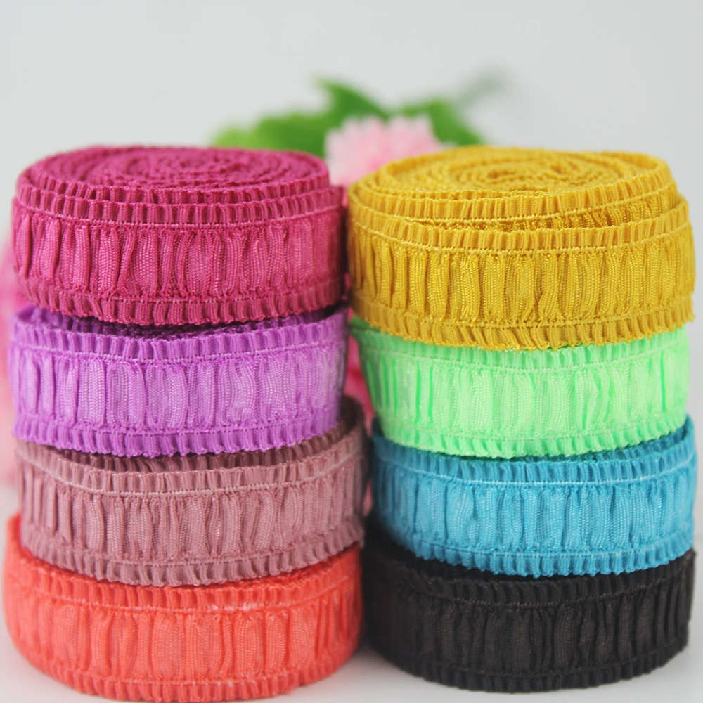 

10 yards 13mm single face elastic velvet ribbon sewing elastic webbing ruffle elastic band for underwear