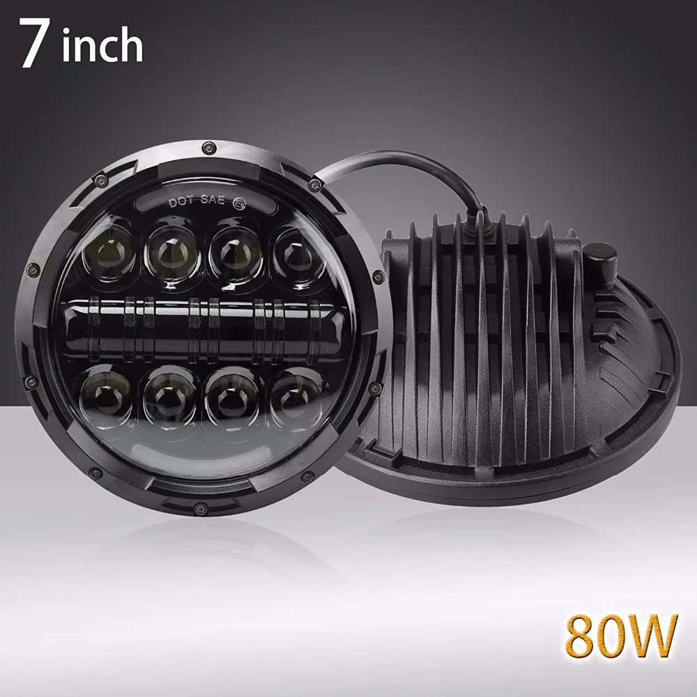 7 &quotКруглый Hi/Low светодиодный фар ДРЛ фары для джипа Wrangler JK TJ Приглашаем посетить
