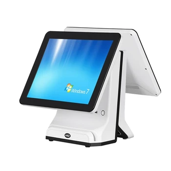 

HSPOS 15 inch windows allinone touch pos machine can support single screen or Dual screen