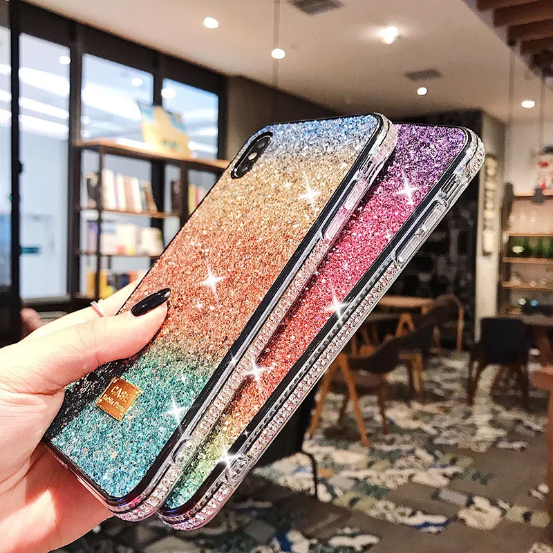 Glitter Crystal Phone Case For iPhone 12 mini XR 11 Pro XS MAX Back Cover for iPhone 7 8 6 6S Plus X