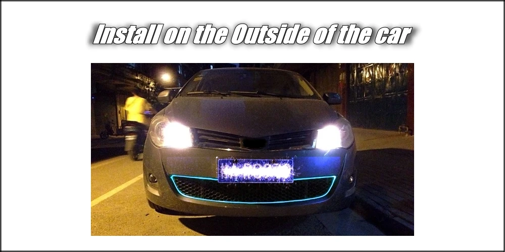 Car Interior Ambient Light 1 Meter long Universal Fit Decoration Strip For Car Door Roof Dashboard Optical Fiber Light 9-5