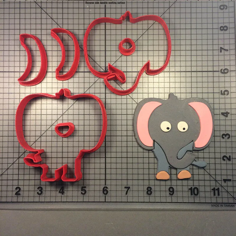 Мультфильм животных прекрасный слон серии помадка топ на заказ 3D печатных печенья резак набор для Формочки Для Выпечки