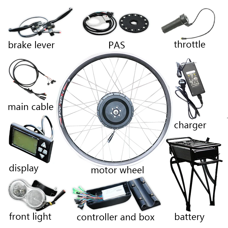 36 в 250 Вт 350 Вт 500 Вт Электрический мотор колеса Электрический велосипед комплект с батареей 10А 12Ач Ebike конверсионный комплект Электродвигатель для велосипеда