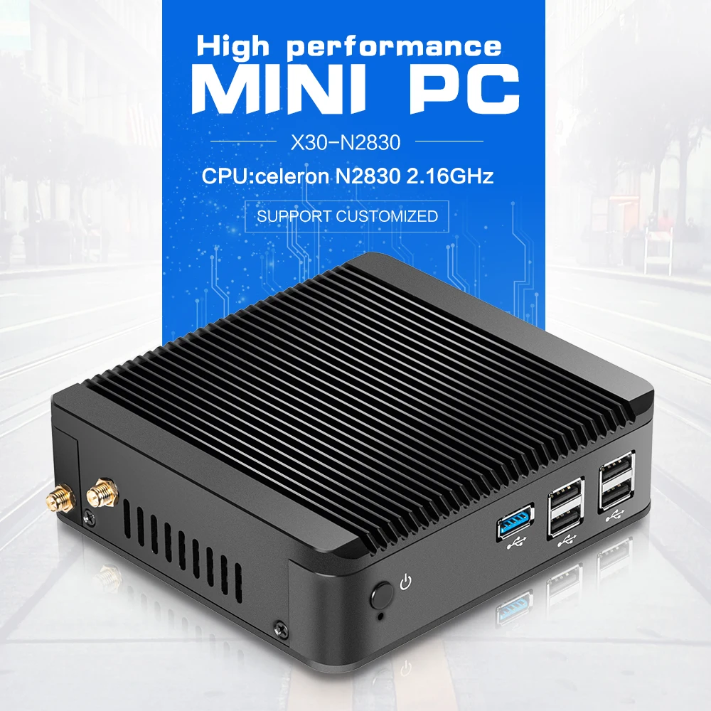 2016 Новый Безвентиляторный Мини-ПК Celeron Мини-пк win8.1 X30-N2830 2.16 ГГц Dual Threadsupport linux/win 7/win8