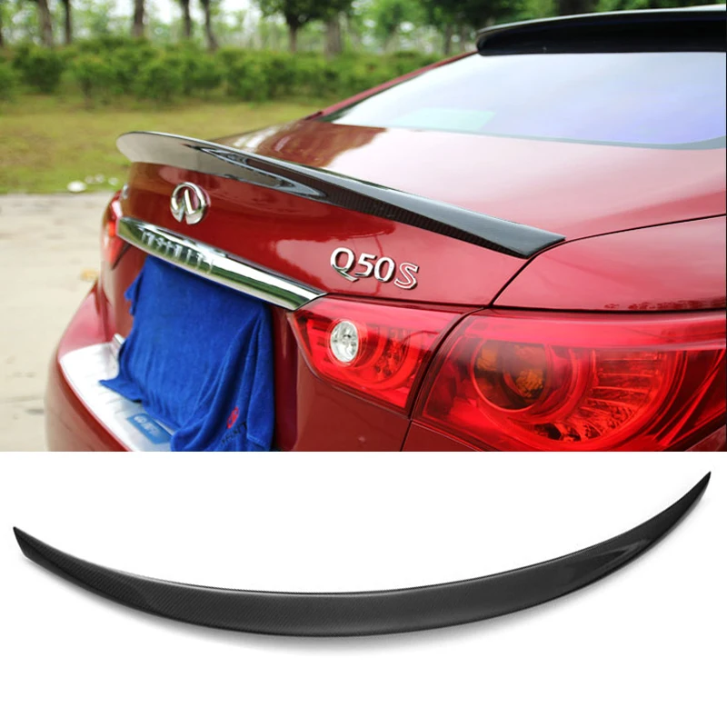 

Carbon Rear Lips For Infiniti Q50 Q50S Carbon Spoiler 2014 2015 2016 2017 Q50 Carbon Fiber Rear Trunk Wing Spoiler Carbon Fiber