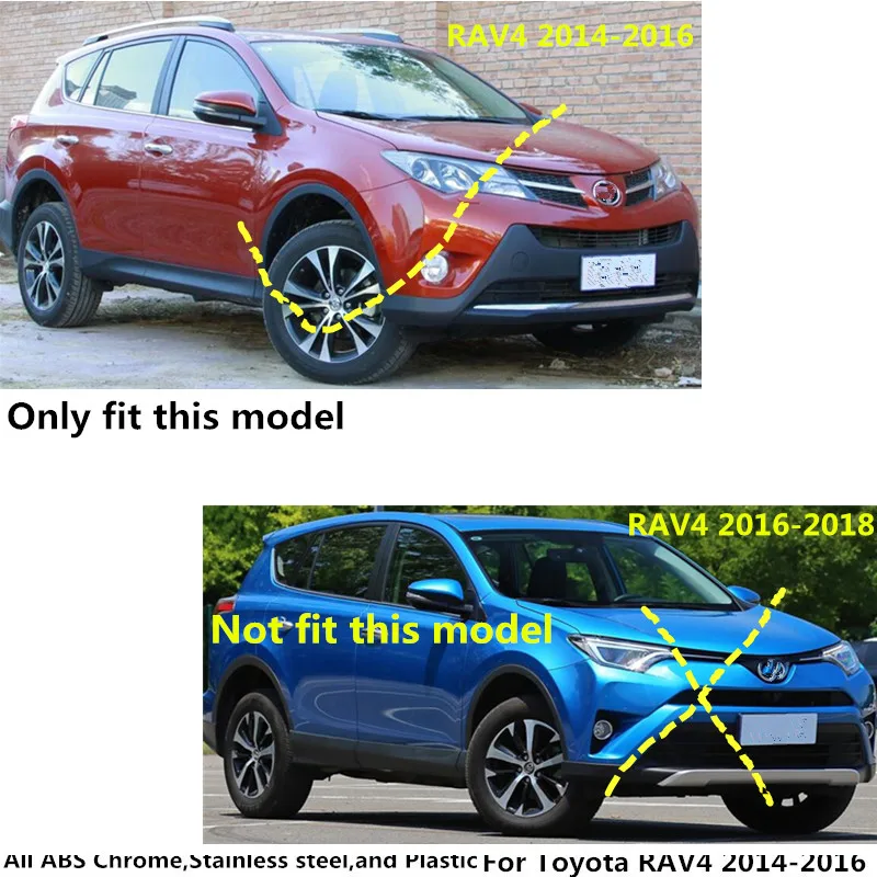 Для Toyota RAV4 стальная гарнитура для кузова бампер двигатель ABS хромированной отделкой передней нижней сетки решетка молдинг 1 шт