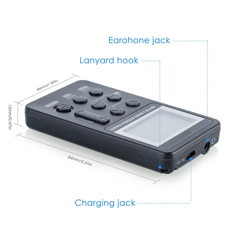 LEORY Мини Портативный AM/FM ручной радио с наушниками 2 полосы цифровой DAB ЖК стерео карманы приемник радио для Walkman