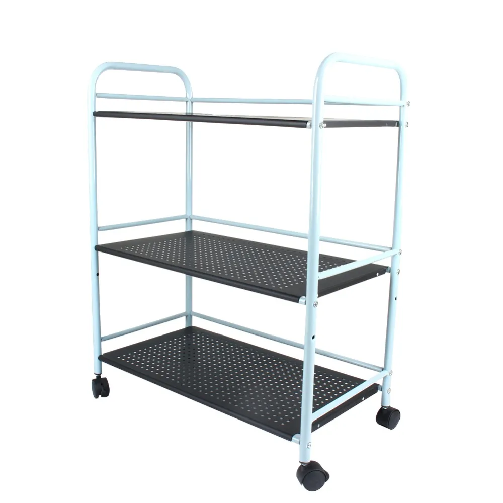 

3/ 4 Tiers Shelf Salon Trolley Cart Organizer Kitchen STORAGE Home Rack 40cm/ 60cm Warehouse Shelfs Black/ White for Choose