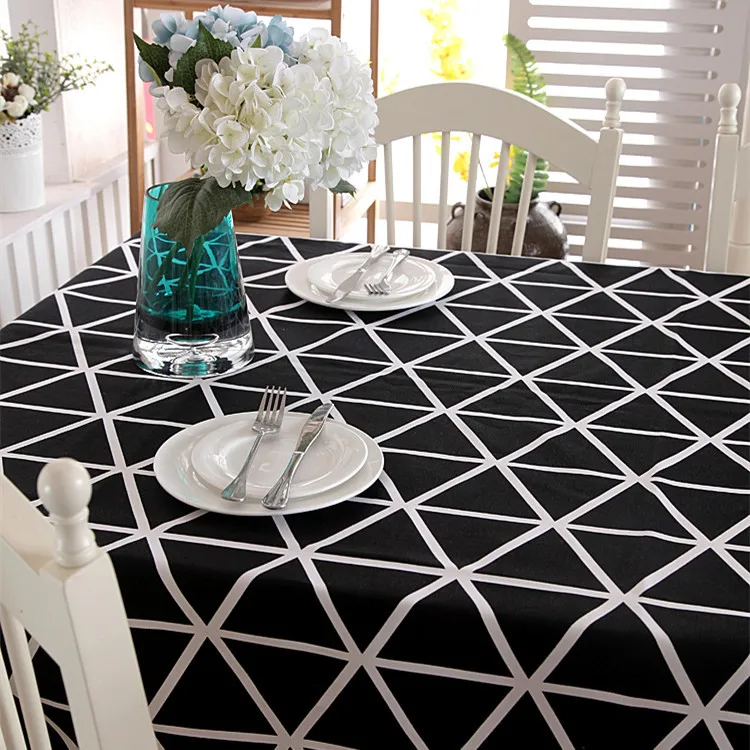 ontploffen Fabriek Meer Katoen dikke tafelkleed canvas eenvoudige zwart wit tafelkleed geometrische  driehoekige tafelkleed|table cloth|white table clothtable canvas -  AliExpress