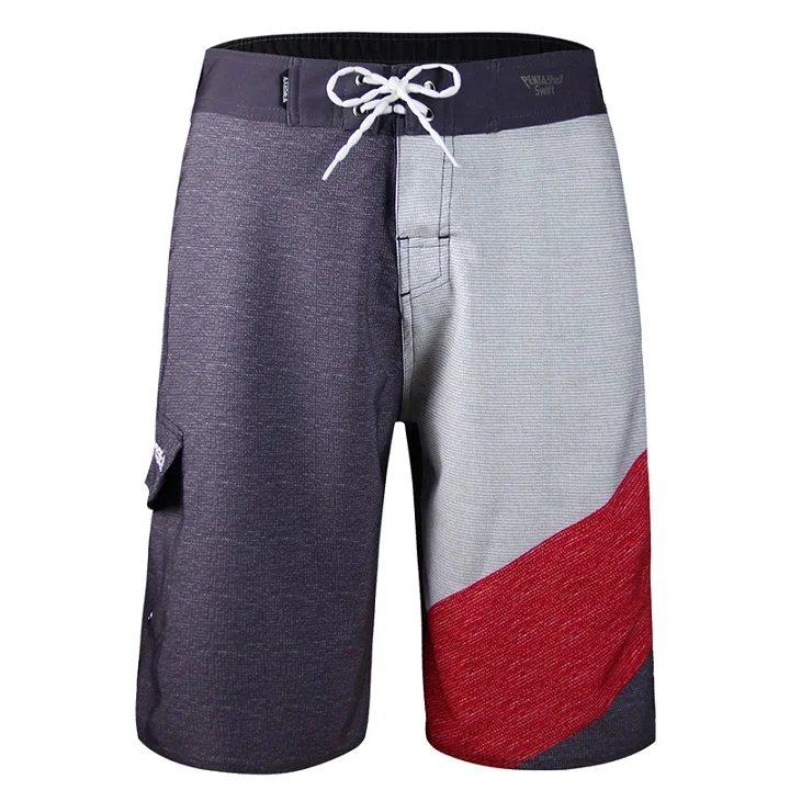 AXESEA, мужские пляжные шорты, одежда для плавания, дышащие плавки, Быстросохнущий купальный костюм, шорты для серфинга, спортивные пляжные штаны с карманами, 21 дюйм - Цвет: Gray