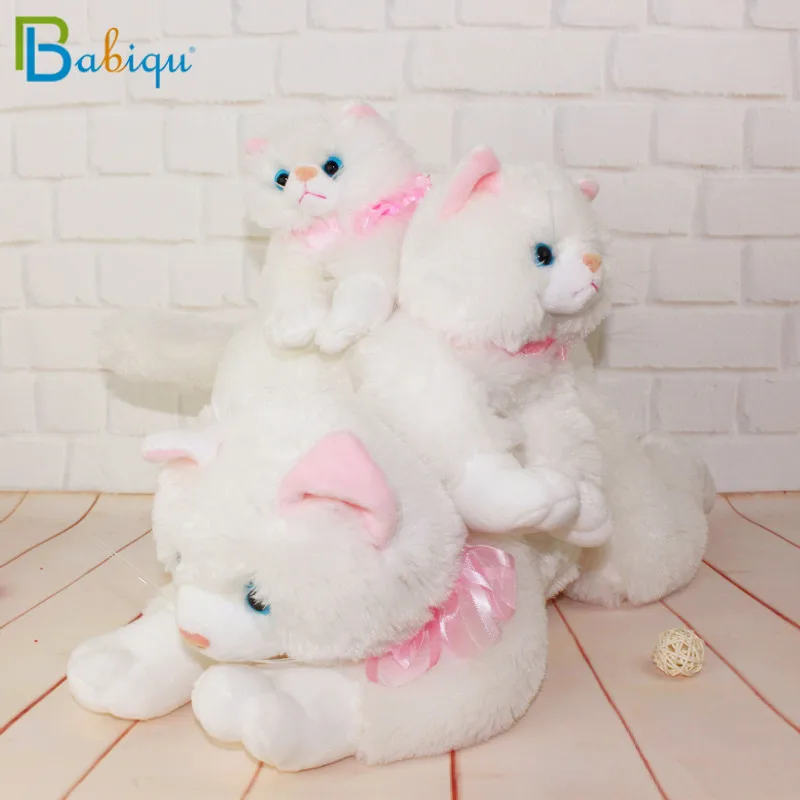 

Babiqu 1pc 25cm Simulation Stuffed White Cat Toys Cute Animal Cat with Sound for Kids Toy Birthday Gift Doll Decorations Toys