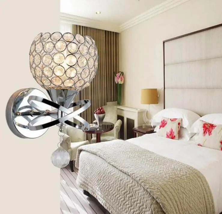 10pcs/lot E27 BASE Wall Lamp Bedroom Stair Lamp Crystal Wall Light no bulb Wall Light Silver/Gold Led Lamp For Bedroom Decor 