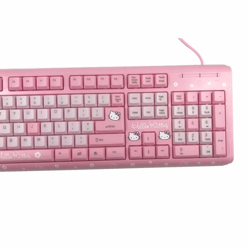 Lindo gato KT de dibujos animados niñas rosa mute teclado teclados teclado  con cable USB para el ordenador portátil computadora de escritorio -  AliExpress Ordenadores y oficina