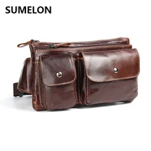 Мужские сумки из натуральной кожи, поясные сумки, первый слой из воловьей кожи, мини-сумка