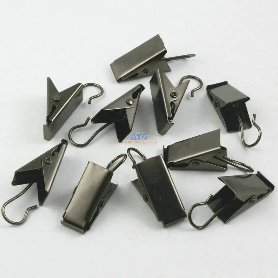 50 Pieces 39x11mm Gunmetal Hook Clips for Curtain Drapery