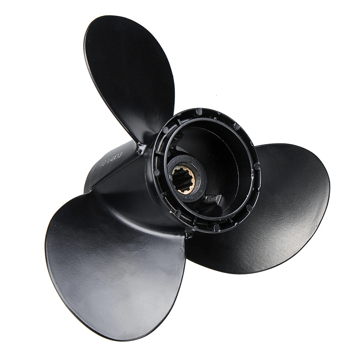 

10 1/4 x 13 Inch Boat Outboard Propeller for Suzuki 20-30HP 58100-96440-019 Aluminum 3 Blades 10 Spline Tooths Black R Rotation