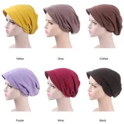 Женские ветронепроницаемая шапка Кепки с козырьком женский Skullies Beanies turban Чемо Hat Берет зимние аксессуары для волос одноцветное Цвет