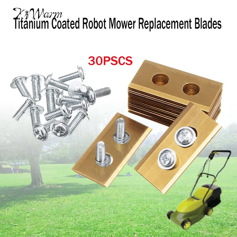 

30X Titanium Coated Robot Mower Replacement Blades for WORX ROBOT LAWN MOWER