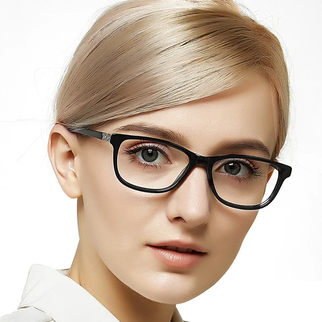 Rectangle Glasses Frame Ladies Luxury Diamond Decoration Eyeglass