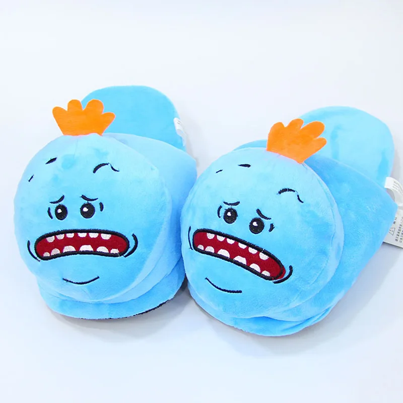 

New rick and morty plush doll slippers rick the old man head winter couples warm slippers indoor slippers slippers toys