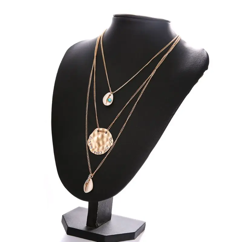 

Three Layers Shell Pendant Necklace Natural Seashell Necklace Bohemian Jewelry