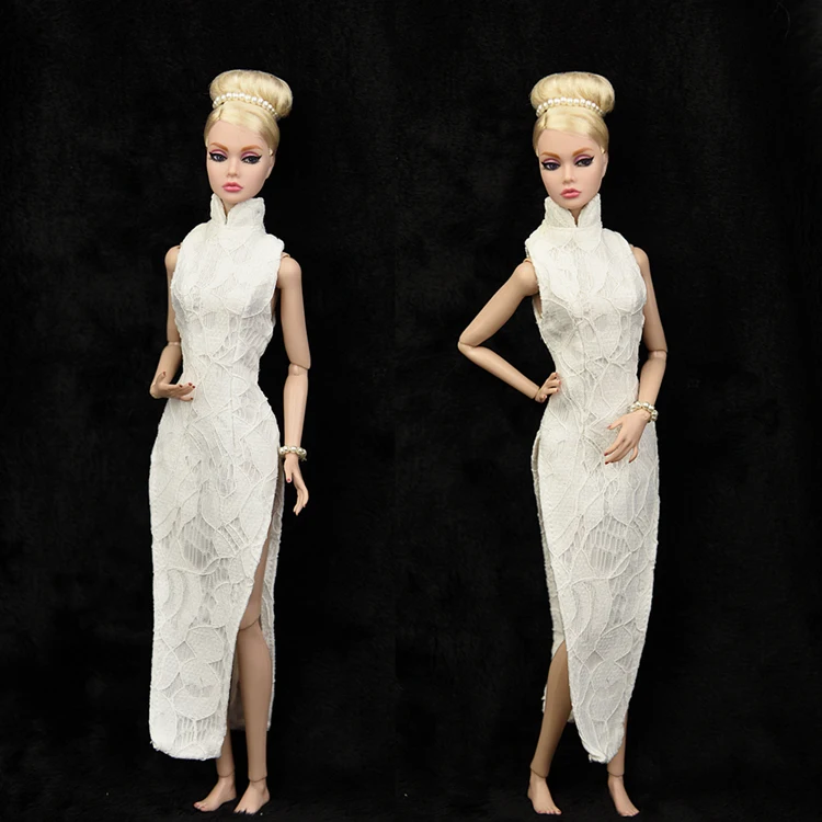 Белое вечернее платье чонсам с юбкой одежда для девочек 1/6 BJD Xinyi FR ST кукла Барби