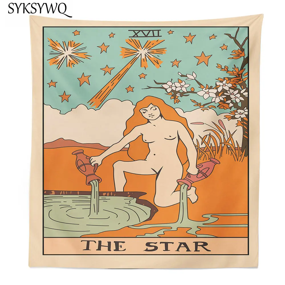 Bohemian Tapestry Home Dorm Decoration Gypsy Tarot Wall Cloth Drap de mur The Star Fabric Hang Tapices | Дом и сад