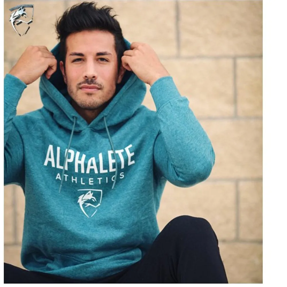 ALPHALETE الرجال صالات رياضية هوديس الجمنازيوم اللياقة البدنية كمال الاجسام البلوز نجوم النادي الأهلي السترة الرياضية الذكور تجريب مقنعين سترة ...