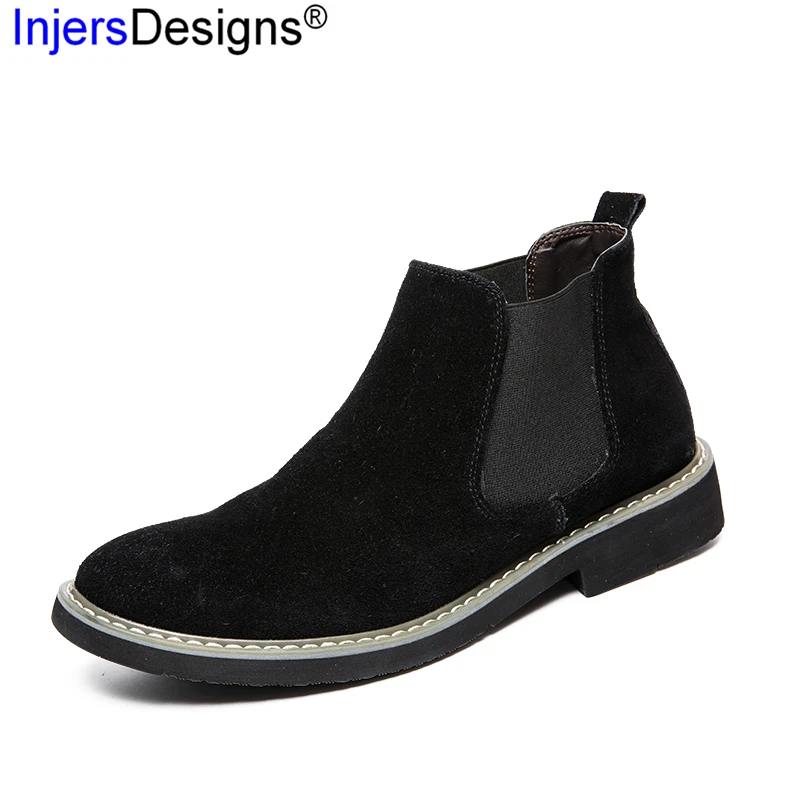 

Hot Sale Vintage Chelsea Boots Men Pig Suede Martin Boots High Top Casual Tooling Shoes Men Ankle Boots Botas Hombre Size 38-44