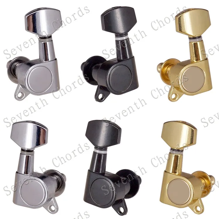 Набор 6 шт. Sealed-gear Guitar Tuning Pegs ключи тюнеры машинные головки для гитары-хромовый и черный и золотистый выбор