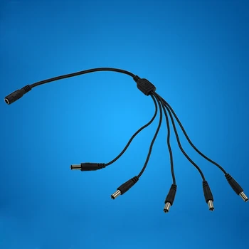 

10pcs DC Cable Connector DC Power Cord Monitoring Wire 1 is Divided into 5 Power Lines 5.5 x 2.1 mm