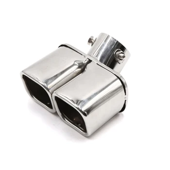 

Hsanzeo 62mm Universal Car Rear Dual 1 to 2 Exhaust Pipe Chrome Tail Muffler Tip