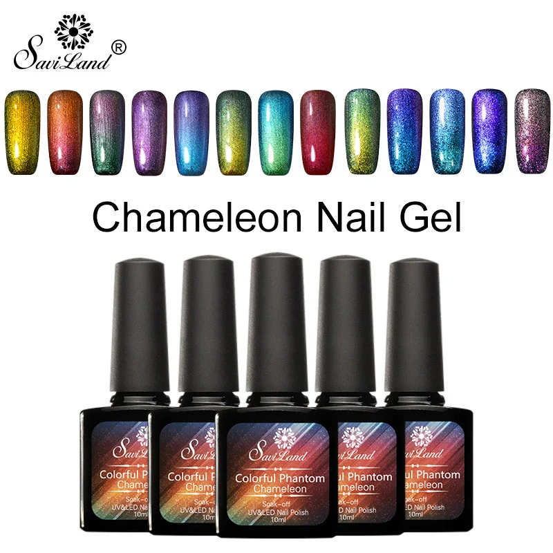 Saviland 10ml Chameleon Gel Manicure 3d Colorful Phantom Nail Gel ...