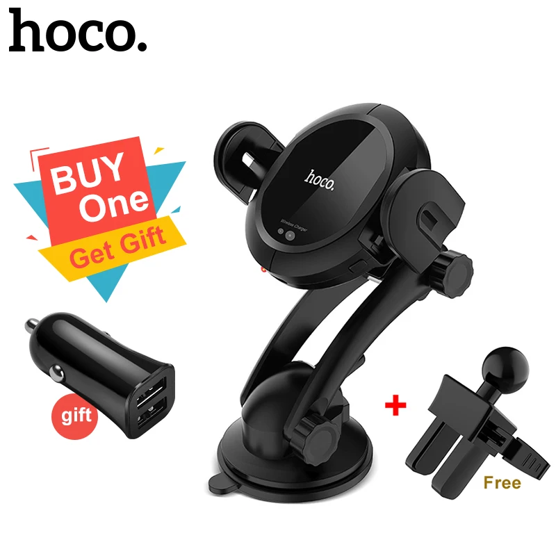 HOCO Qi wireless Car Charger Stand Automatic infrared clip Air Vent Mount Car Phone Holder 10W Fast Charger for iphone XS Max XR