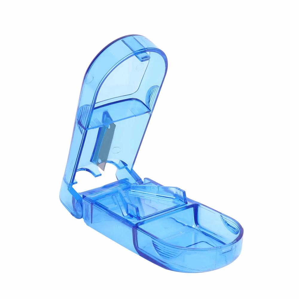 

3 Colors Safety Convenient Storage Box Medicine Pill Holder Tablet Cutter Splitter Divider Useful Refillable Empty Box