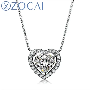 شراءZocai أميرة 0.39 قيراط مصدق شكل قلب الماس في 18 كيلو الذهب الأبيض (Au750) النساء قلادة D03700