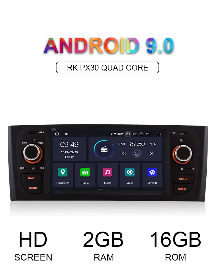 Top LJHANG 1 Din Android 9.0 Car Radio For Fiat Linea Grande Punto 2007-2012 GPS Navi WIFI Multimedia Player no DVD Autoaudio Stereo 1