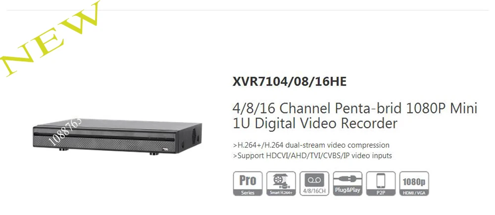 

DAHUA 4/8/16 Channel Penta-brid 1080P Mini 1U Digital Video Recorder Without Logo XVR7104HE/XVR7108HE/XVR7116HE