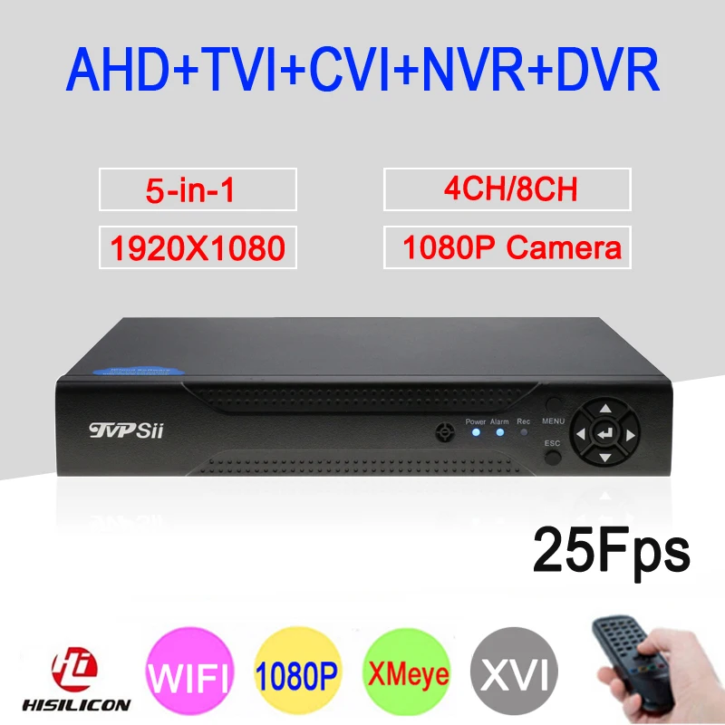 

XMeye APP 4CH/8CH 1080P 2MP Full HD 25FPS Real-time Hybrid Onvif Coaxial WIFI 5 in 1 TVI CVI NVR AHD CCTV DVR Free Shipping