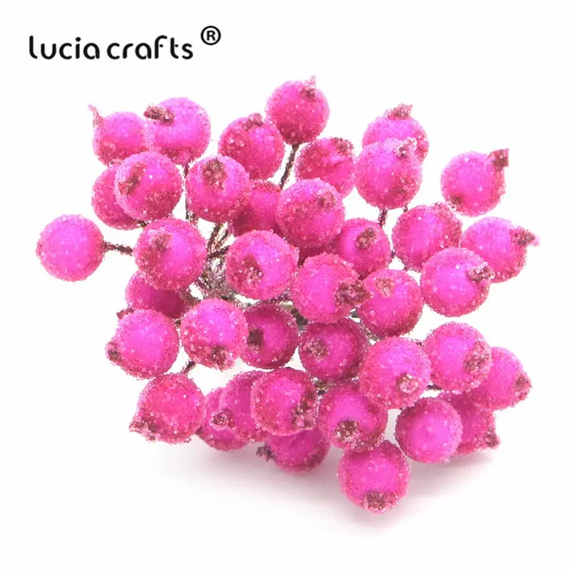 Lucia crafts 1 букет(40 голов) искусственный фруктовый цветок, ягоды, тычинки, декор для свадебной вечеринки, сделай сам, скрапбукинг, материал A0505 - Цвет: rose red