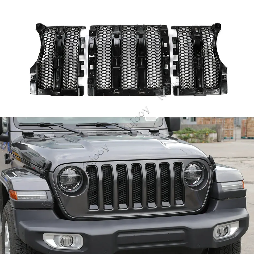 Автомобильная гоночная решетка для Jeep Wrangler JL 2018 Передняя сетчатая вставка +