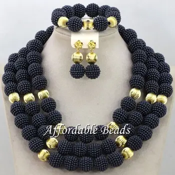 

African Beads Jewelry Set Luxury African Necklace Sets Handmade Style Free Shipping HBS039