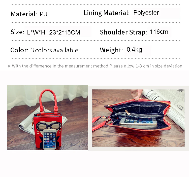 Decorado Tote Lady Bolsa de Ombro Crossbody