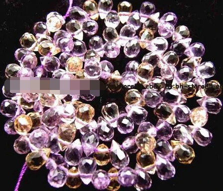 

Hot sale>@@ N713 5x7mm yellow Amethyst teardrop Faceted Beads 16''