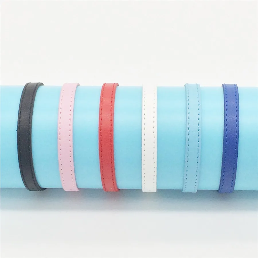 

Sales 8MM High Quality Pu Leather Wristband Bracelets can Choose Color DIY Accessory Fit Slide Letter /Slide Charms WB02