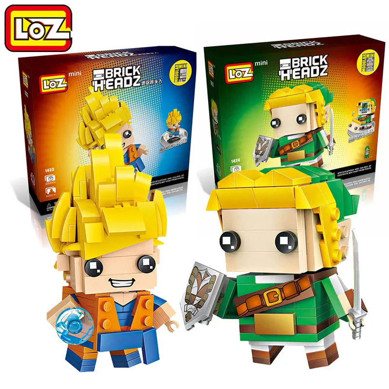 LOZ блоки Игра ссылка строительные блоки Dragon Ball Z Сон Гоку brick Heads рисунок сборка-звезды Ливи» Игрушки 1424