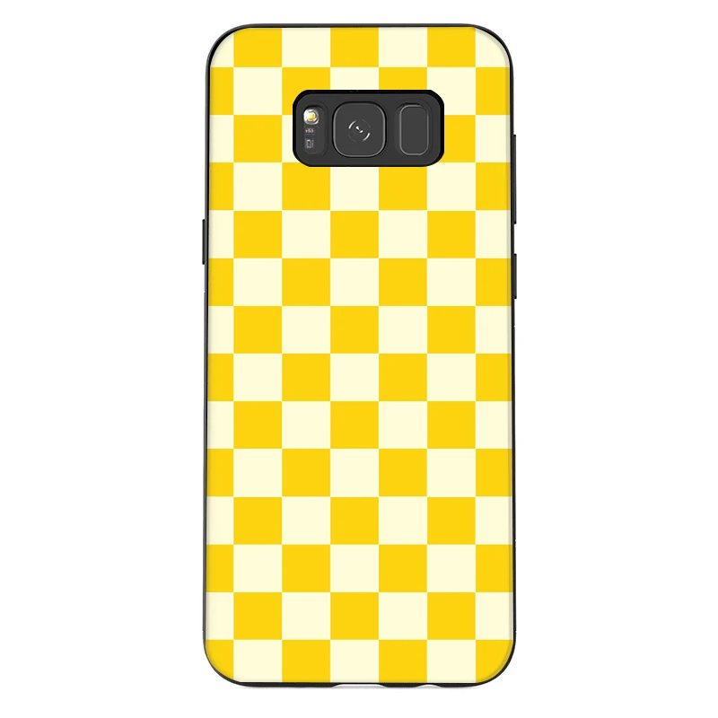 Силиконовый ТПУ клетчатый чехол для Samsung Galaxy S7 S6 Edge S8 S9 S10 Plus Note 8 9