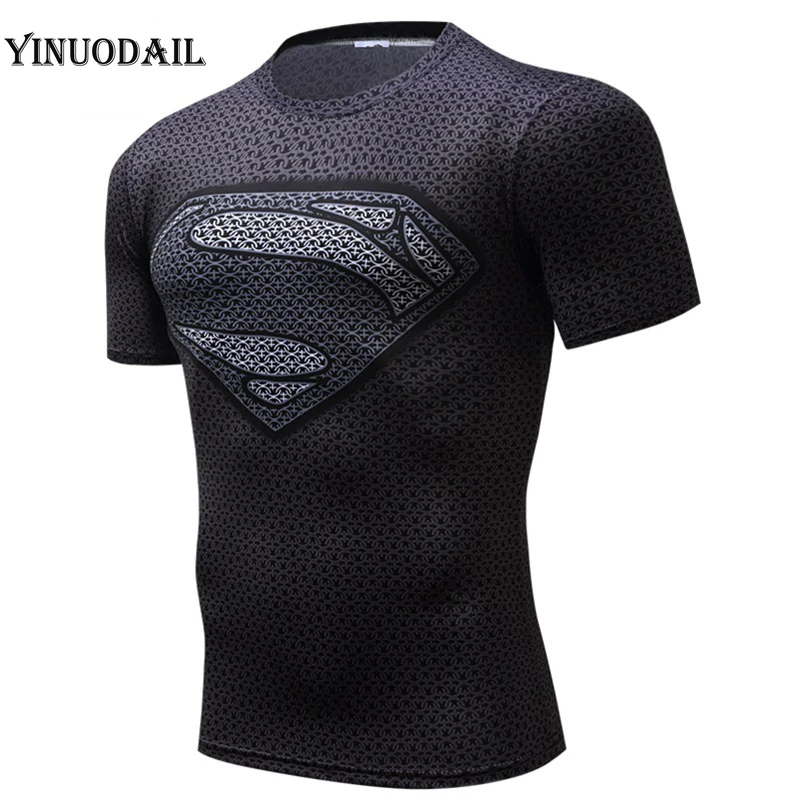 

New 2019 Mens Fitness T shirt Spiderman Superman Captain America Winter Soldier Marvel T Shirt Avengers Costume Superhero Mens