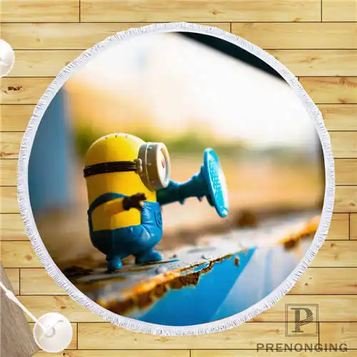 

Custom DIY Customized Microfiber Fabric minion (1)1 Round Beach Blanket Towel Printed on Demand 150cm #19-01-28-95